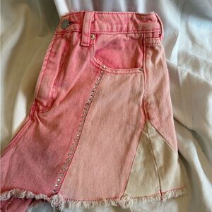 Pink Ombre Jean Shorts